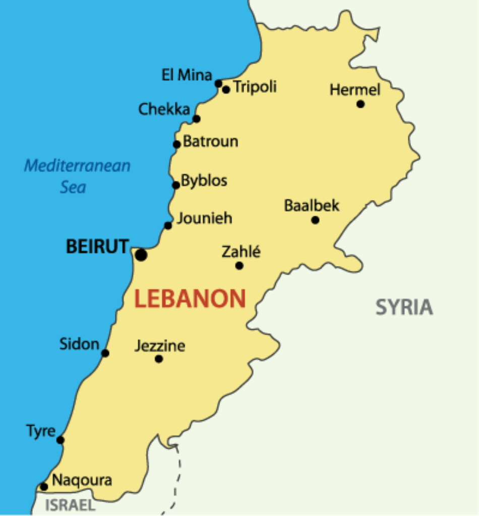 Mapa Político De Líbano Ilustração Do Ilustração De 46 OFF