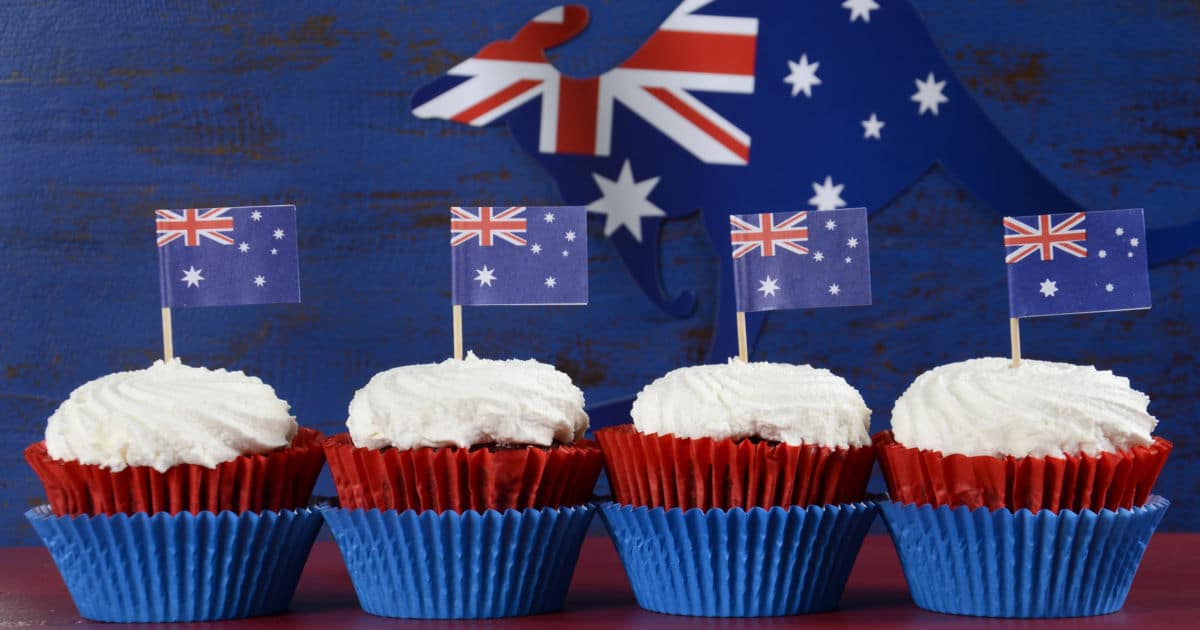Cupcakes con la bandera australiana