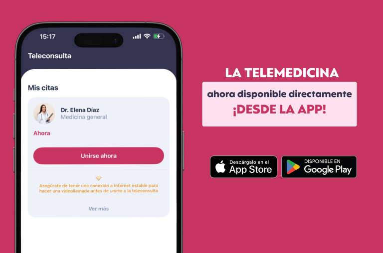 La telemedicina disponible desde nuestra app