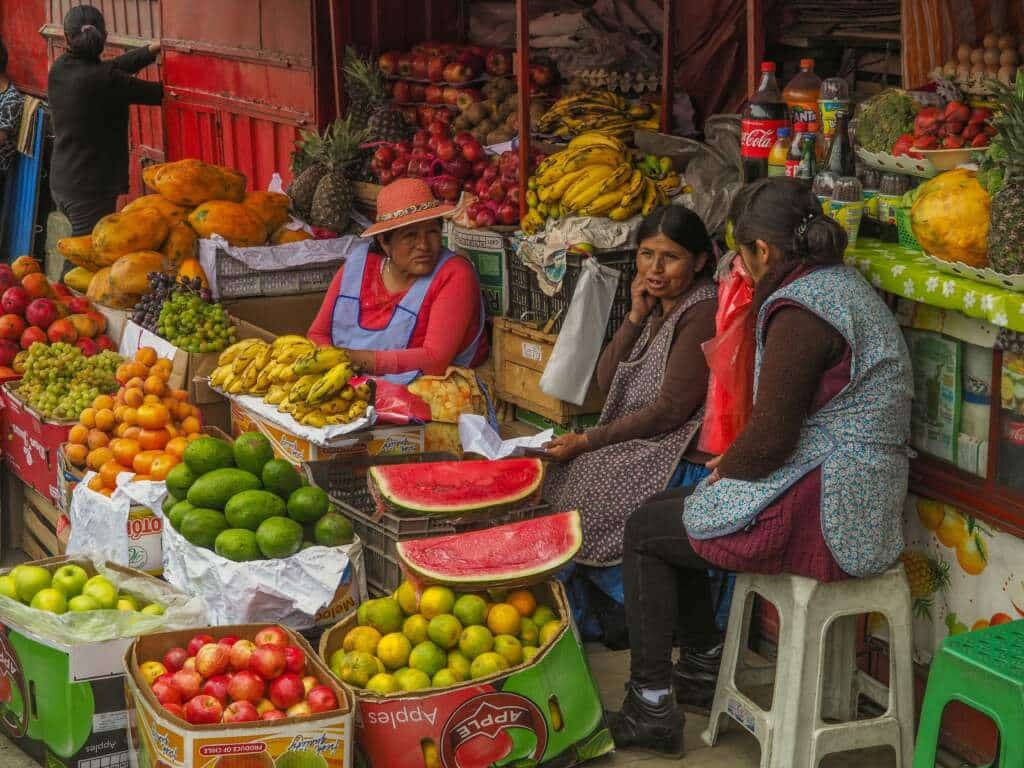 Mercado en La Paz, Bolivia